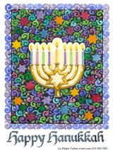 Happy Hanukkah design with menorah