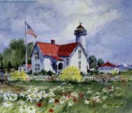 West Choplight, Martha's Vinyard, Lighthouse, Flag