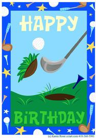 golf, birthday, card design