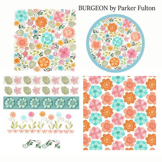 Blue and peach, floral, pattern, collection, art, design