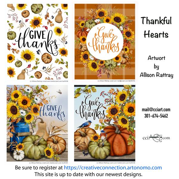 Four Fall images including sunflowers, pumpkins, gourds, wording and more.
