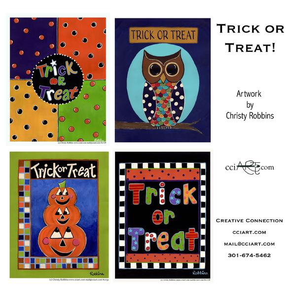 Colorful series of Halloween images
