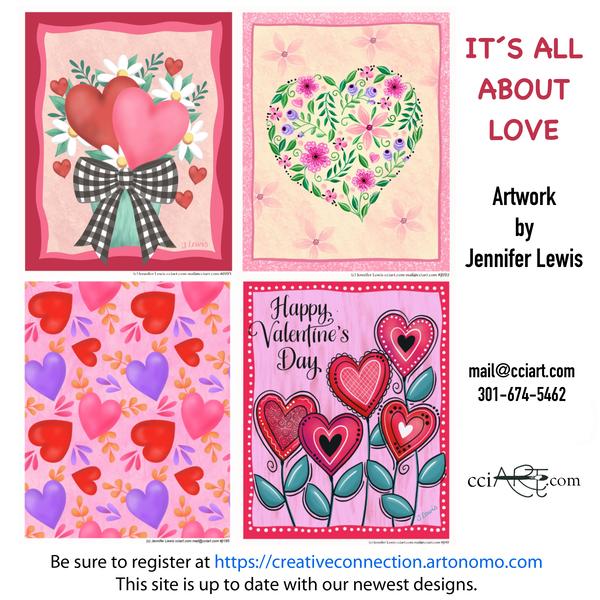 Valentine's designs can be found here that include hearts, bouquets and all-overs.