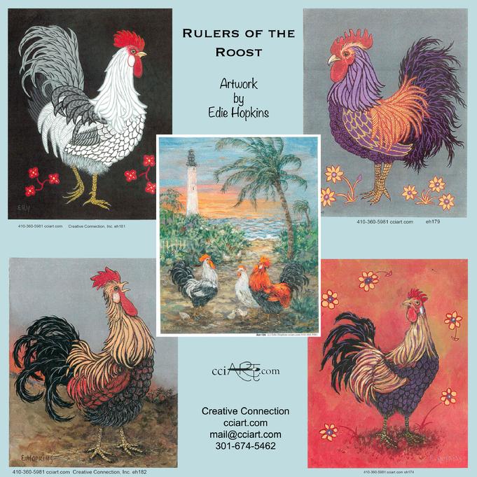 5 Handsome Rooster Paintings